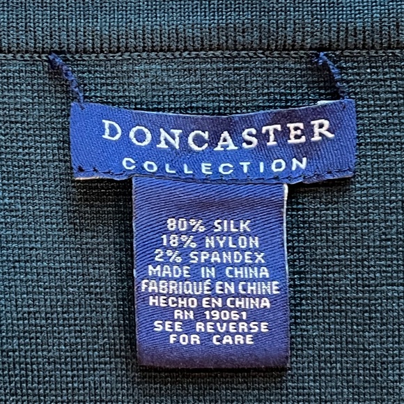 Doncaster Teal Green Silk Jersey Knit Long-Sleeve Shirt - Picture 2 of 9